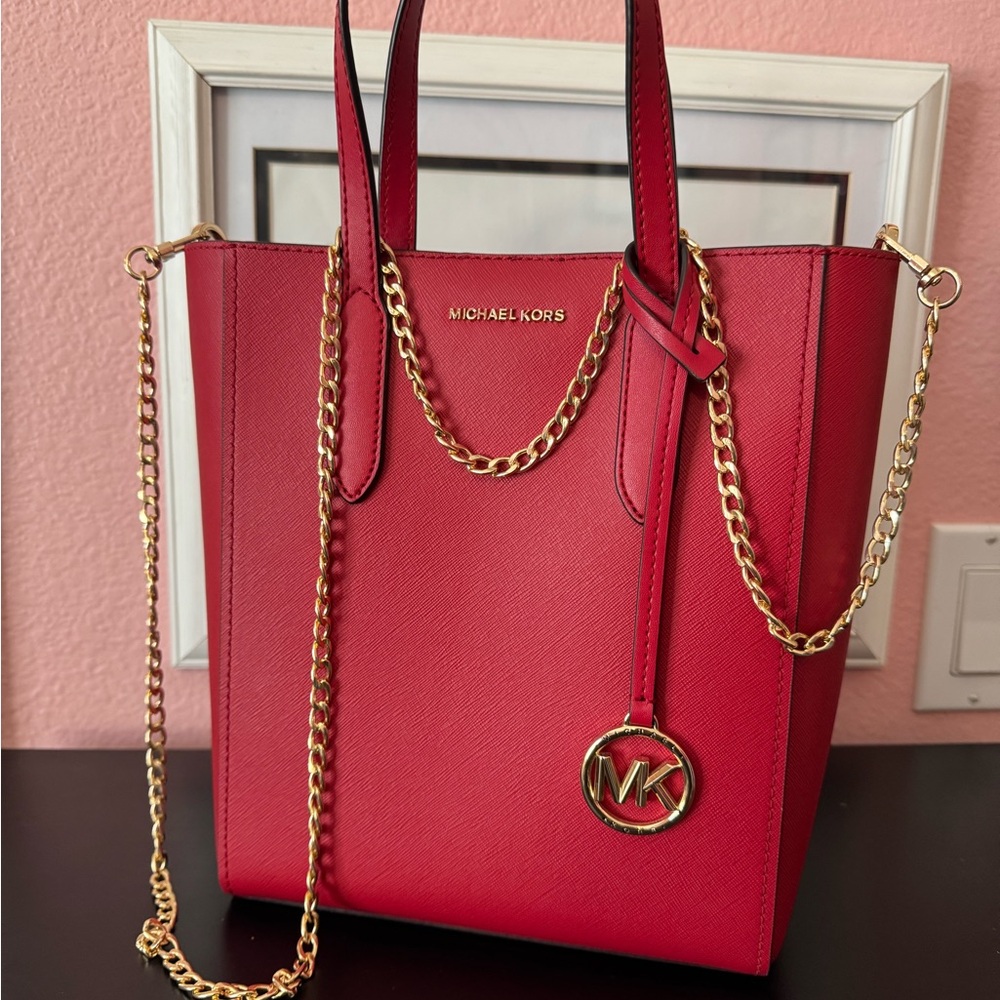 Michael Kors Red Tote/Crossbody Bag